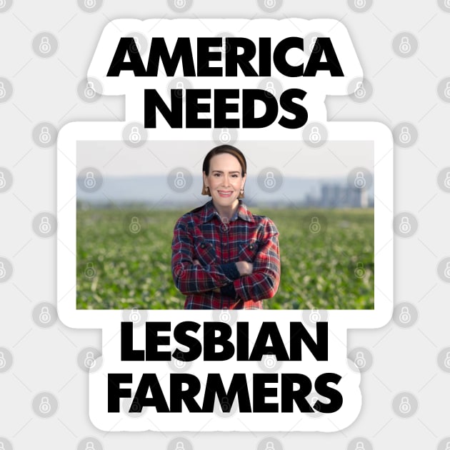 America Needs Lesbian Farmers - Funny WLW Meme Sticker by Football from the Left